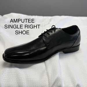 AMPUTEE SINGLE RIGHT Bruno Marc Mens 10.5 Oxford Shoe Lace Up Dress Black